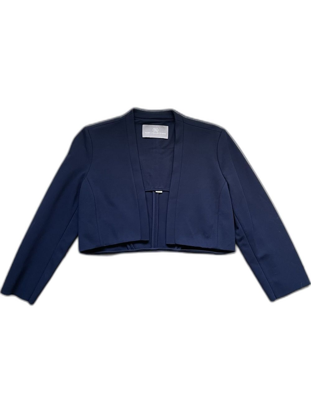 Tart Collections Navy Cropped Open-Front Blazer super soft size Small Bolero